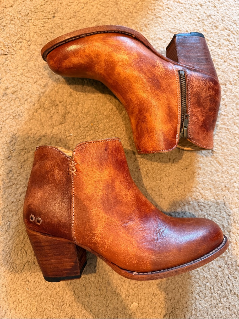 Bed Stu Yell Brown Leather Ankle Bootie EUC